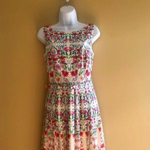 Talbots floral dress and matching sweater